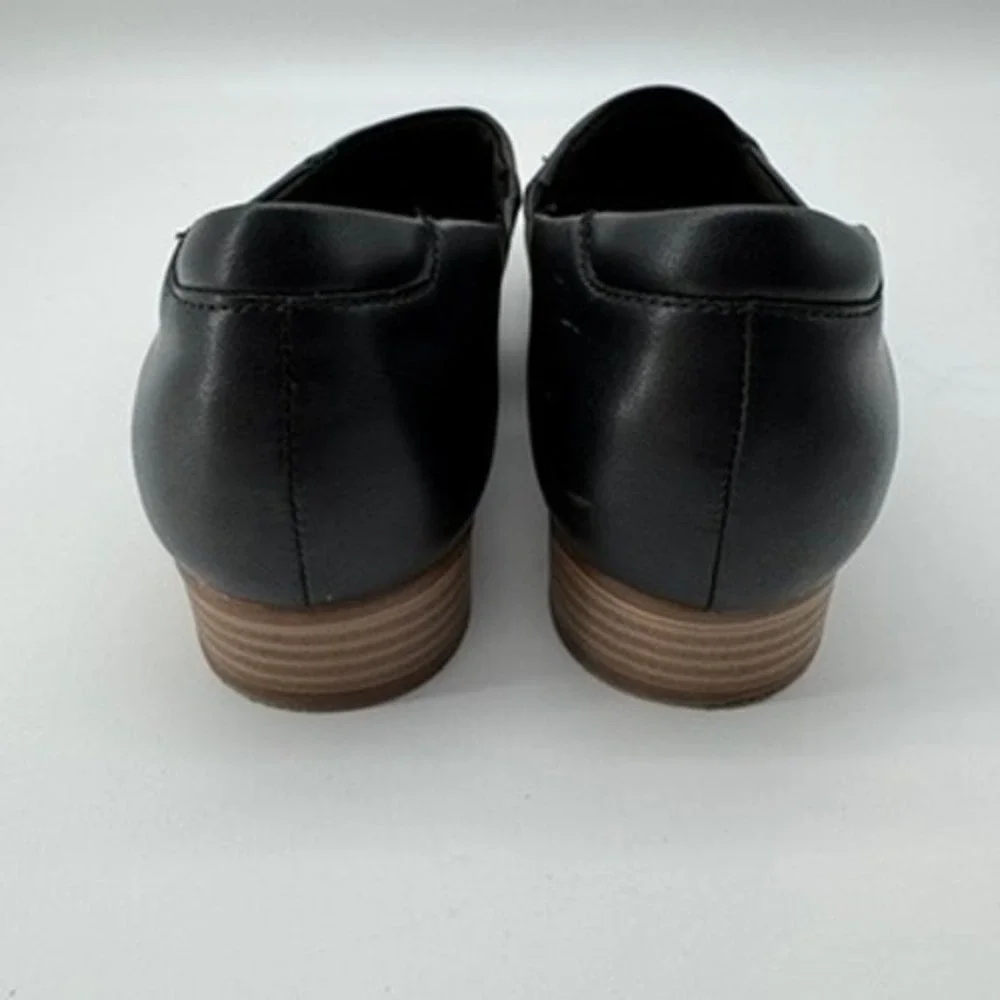 Clarks Juliet Palm Loafers 10 Wide Leather Slip On Low Block Heel Shoes Ortho